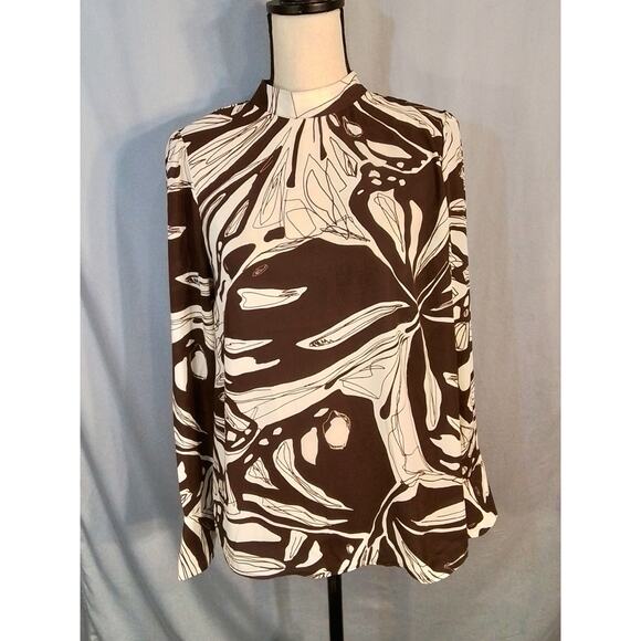 Jones & Co.; Brown and cream blouse - Picture 1 of 8